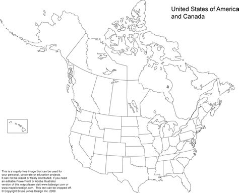 Printable Map Of The United States And Canada - Printable US Maps