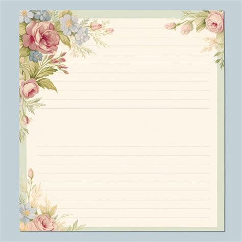 Premium Photo | Square blank vintage floral paper background for ...