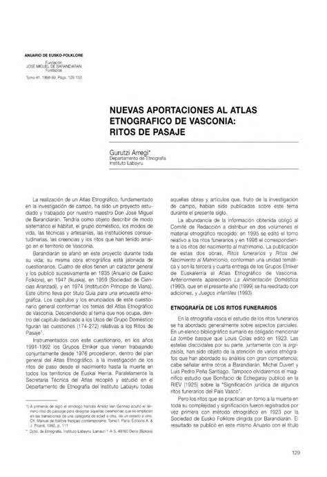 Pdf Nuevas Aportaciones Al Atlas Etnografico De A Primeros De