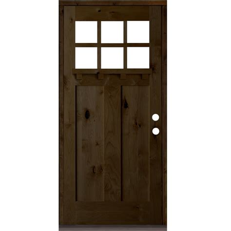 Krosswood Doors In X In Craftsman Alder Right Hand Lite Clear