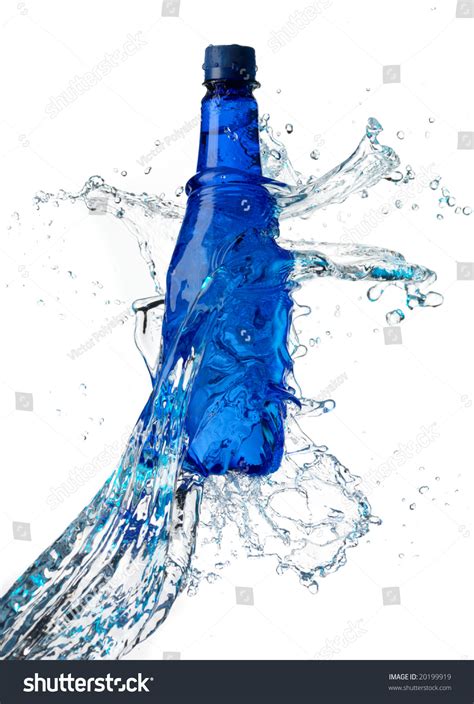 Bottle Pure Water Splash Around Isolated Stock Photo 20199919