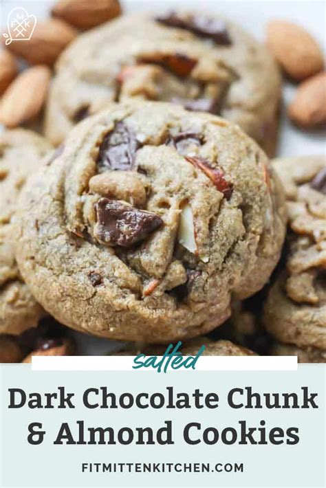 Salted Dark Chocolate Chunk And Almond Cookies • Fit Mitten Kitchen