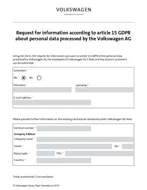 Fillable Online Art Gdpr Right Of Access By The Data Subject