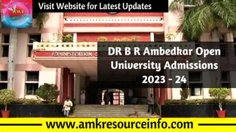 Dr B R Ambedkar Open University P Hd Admissions Application Process