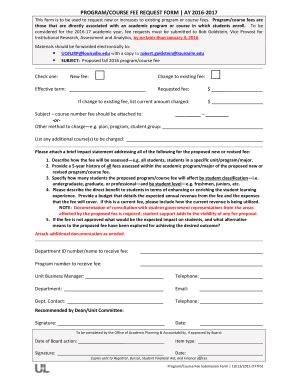 Fillable Online Louisville Program Course Fee Request Form PDF Fax