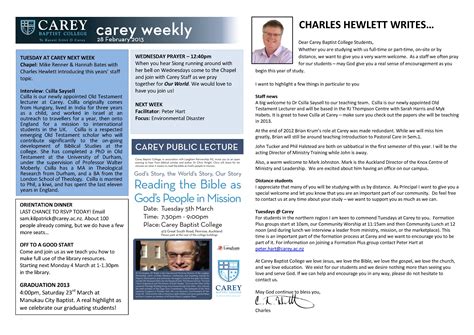 CareyOnline: Carey Weekly | CareyOnline