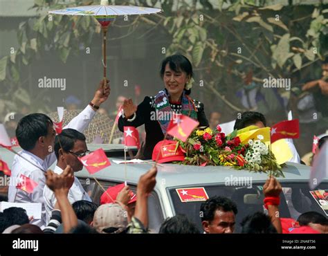 Clad In Kachin Traditional Dress Myanmar Pro Democracy Leader Aung San