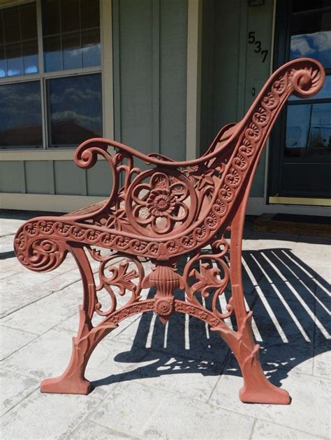 Antique Victorian Cast Iron Park Bench Sides - Art Nouveau Style