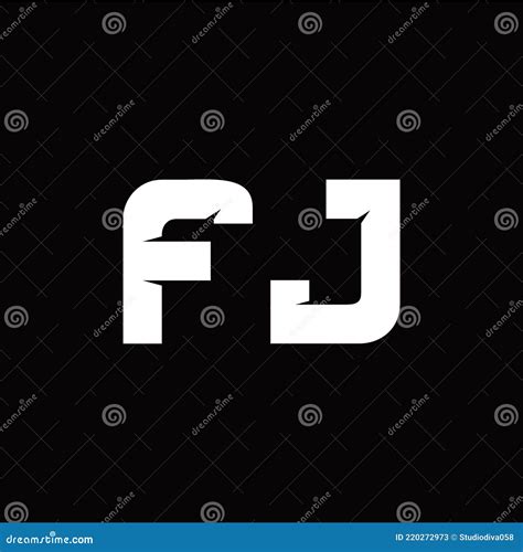 F J Modelo De Logotipo Inicial Do Estilo Monograma Ilustração Stock