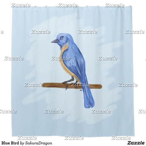 Blue Bird Shower Curtain Bird Shower Curtain Custom