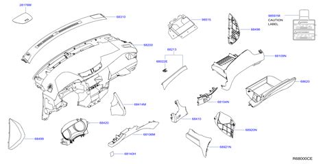Nissan Rogue Instrument Panel Molding 68213 6FL0A SULLIVAN BROTHERS