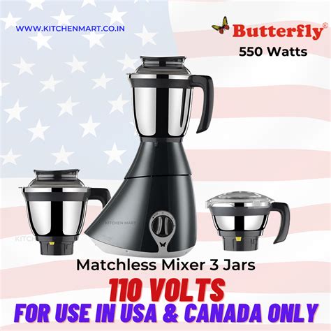 Butterfly Matchless Mixer Grinder 550 Watts 110 Votls For Use In Usa