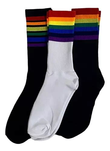 Calcetas Calcetines Pride Arcoiris Orgullo Gay Lgbt 3 Pares MercadoLibre