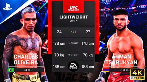 Charles Oliveira VS Arman Tsarukyan UFC 300 Main Card UFC 5 PS5