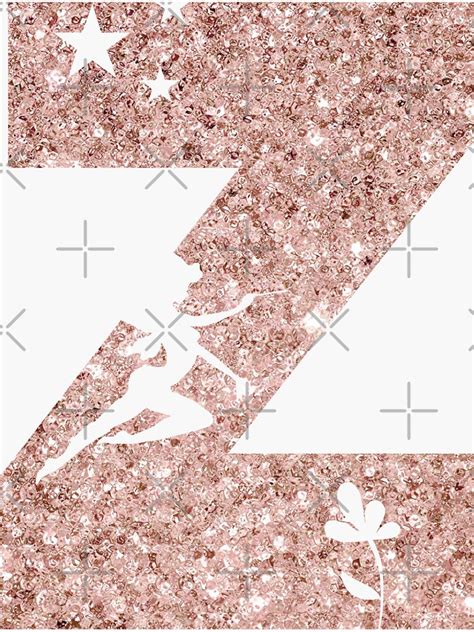 Letter Z Rose Gold Glitter Fairy Monogram Sticker By JaneApril