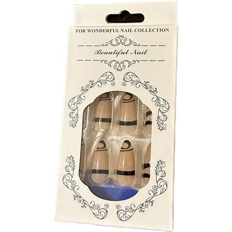 Set Unghii False Press On Adezive Nude Negru EMAG Ro