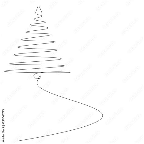 Christmas tree outline, vector illustration Stock Vector | Adobe Stock