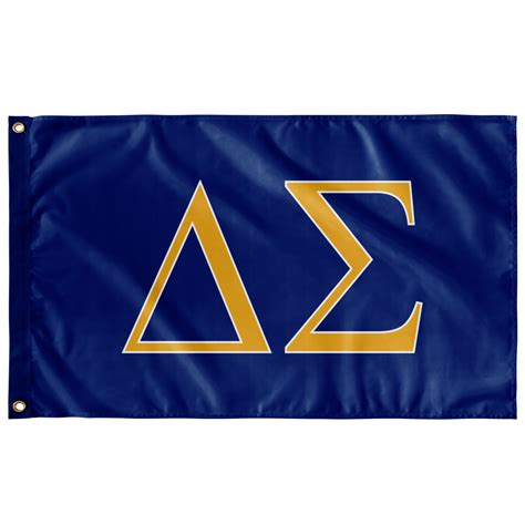 Delta Sigma Fraternity Flag Royal Light Gold And White Greek Banner Dg2 Designergreek2