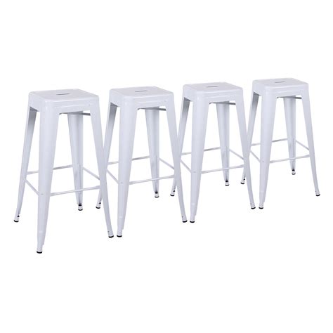 Abble 30 Inch Bar And Counter Stool Set Of 4 White