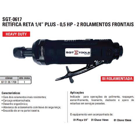 RETÍFICA PNEUMÁTICA 1 4 0 5HP PROFISSIONAL SGT 0617 SIGMA Facilita