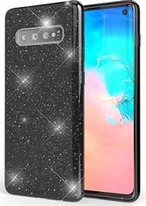 Samsung S10 Siliconen Glitter Hoesje Zwart Bol