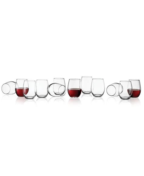 Martha Stewart Collection 12 Pc Stemless Wine Glasses Set Created For