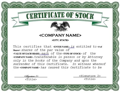 25+ Printable Stock Certificate Templates [Excel, Word, PDF] » TemplateData