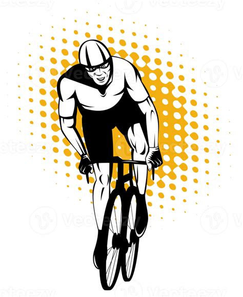 Cyclist Riding Bicycle Front View 13251749 PNG