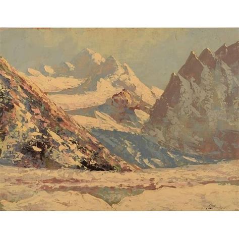 Oil on Canvas, Winter Mountain Landscape, 1939 | Mountain landscape, Winter mountain, Oil on canvas