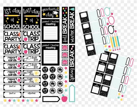 School Planner Sticker Pack , Png Download - Back To School Planner ...