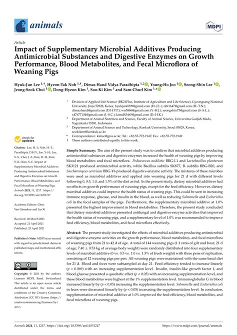 PDF Impact Of Supplementary Microbial Additives Producing