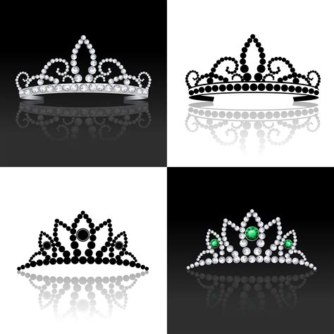 Tiara set isolated 443265 Vector Art at Vecteezy