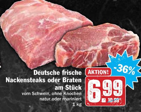 Deutsche Frische Nackensteaks Oder Braten Am St Ck Kg Angebot Bei Hit