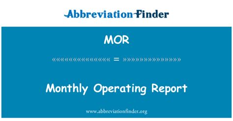 Mor Definition Monthly Operating Report Abbreviation Finder