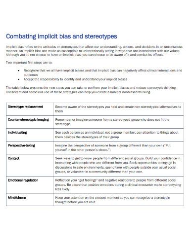 Implicit Bias - Examples, PDF | Examples