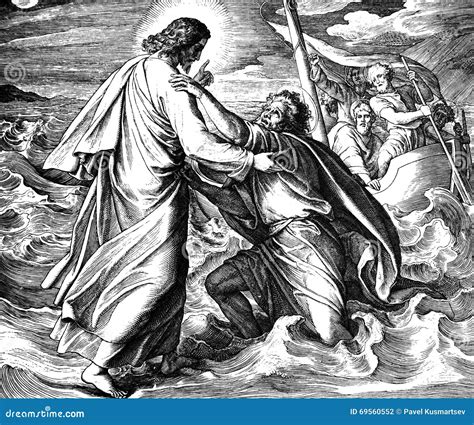 Jesus Walks on Water stock photo. Image of apostles, christianity ...