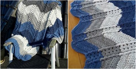 Shell And Post Stitch Ripple Afghan Crochet Pattern Free Styles Idea