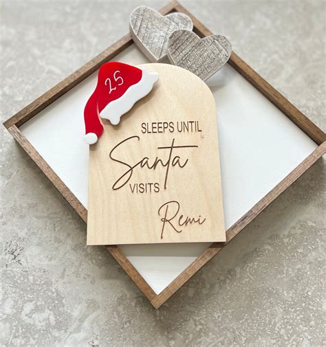 Christmas Countdown Sleeps Until Santa Visits Christmas Etsy