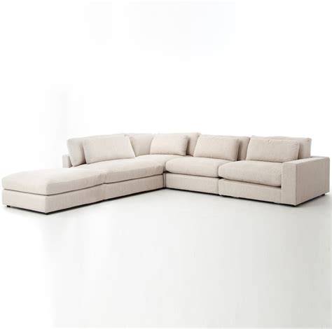 Bloor Beige Contemporary 5 Piece Corner Sectional Sofa | Zin Home