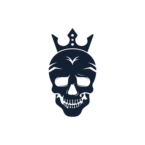 Skull King Vector Logo Design Template Dark King Logo Design Concept