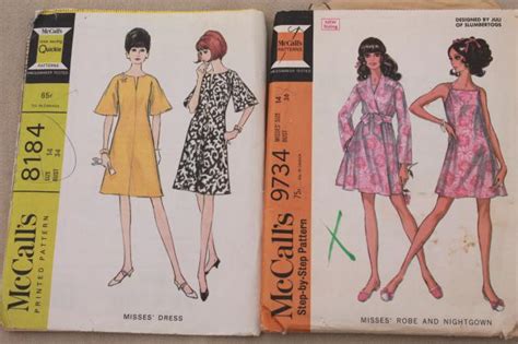 S Vintage Sewing Patterns Retro Dresses Caftans Skimpy Sun Outfit