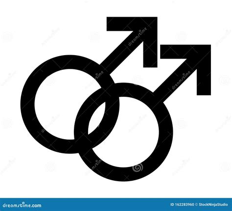 Gay Symbol In Simple Outline Black Color Design Sexual Orientation Vector Gender Sign Stock