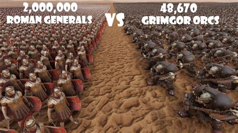 2 000 000 Roman Generals Vs 48 670 Grimgor Orcs Ultimate Epic Battle