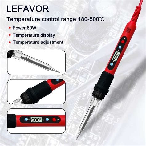 Jual LEFAVOR Solder Elektrik Adjustable Temperature Soldering