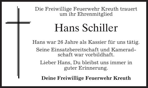 Traueranzeigen Von Hans Schiller Trauer Merkur De