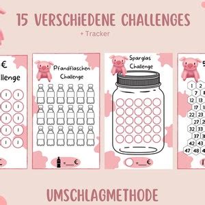 Sparschwein Sparchallenge Set Pdf Passend F R A Umschl Ge Im Etsy De