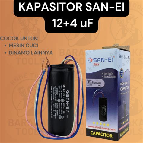 Kapasitor Mesin Cuci 2 Tabung 12 4 Uf 450v San Ei 412uf Kapasitor