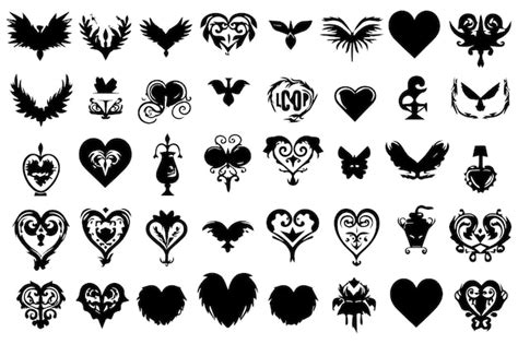 Premium Vector Hearts Silhouette Icon Vector Bundle Collection