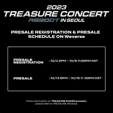 231004 2023 TREASURE CONCERT [REBOOT] IN SEOUL - FANCLUB PRESALES ...