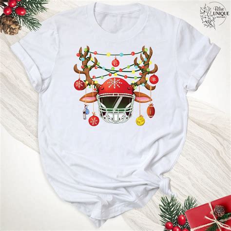 Christmas Football Helmet Shirt, Game Day Football Team Christmas Shirt ...